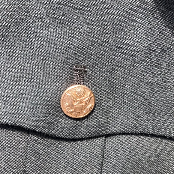 Vintage U.S. Army Men's Coat Green 36R Dress Uniform DeRossi & Son Overcoat - Picture 4 of 10